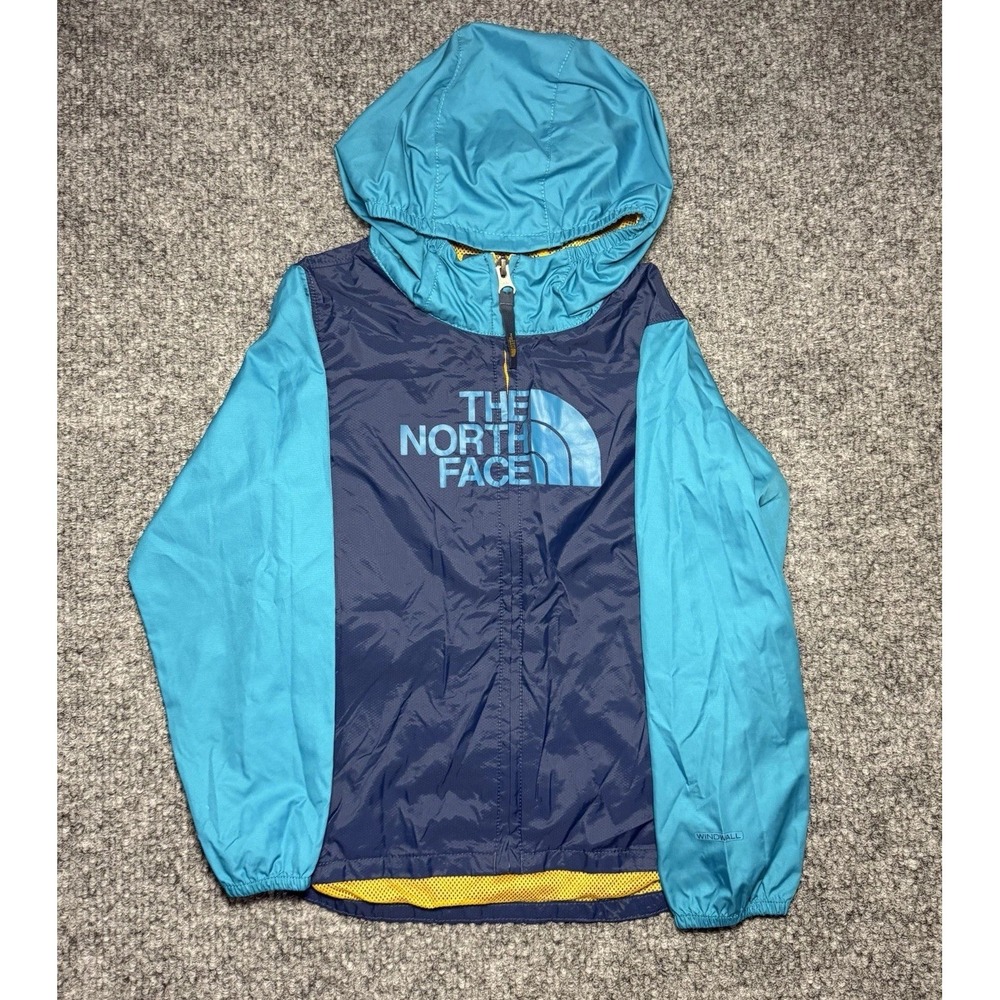 The North Face Windbreaker Jacket Blue Hooded Lightweight Toddler Boys Size 5